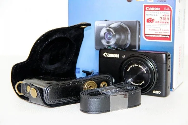 用canon powershot s110 s120ヴィンテージカメラケースpuレザーカメラ
