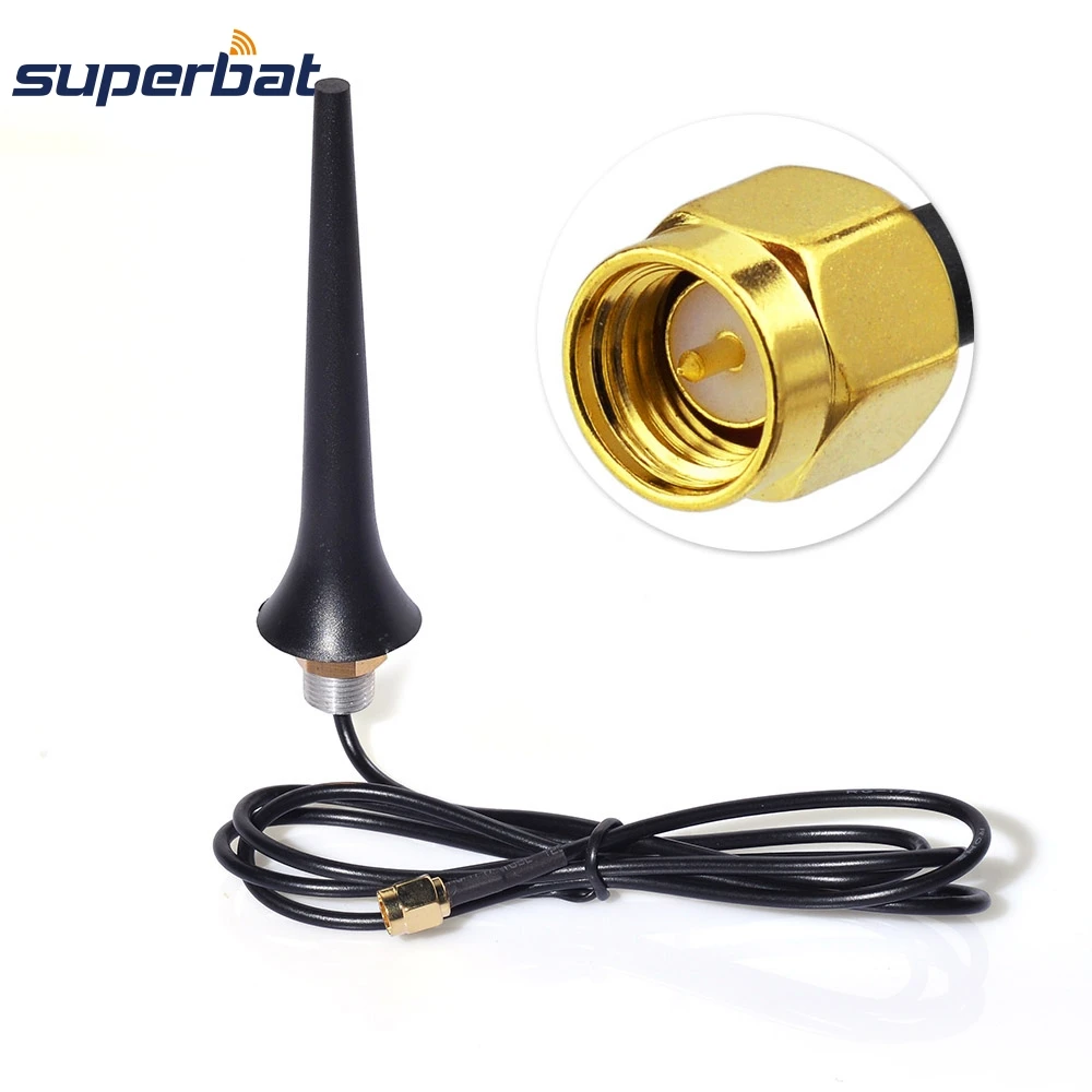 Superbat 2dbi 922Mhz Aerial Screw Mounting Antenna SMA Male Connector 1M Cable for Ham Radio