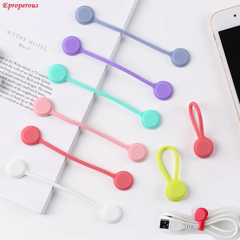 Silicone Magnet Coil Earphone Cable Winder Headset Type Bobbin Winder Hubs Cord Holder Cable Wire Organizer for xiaomi iPhone