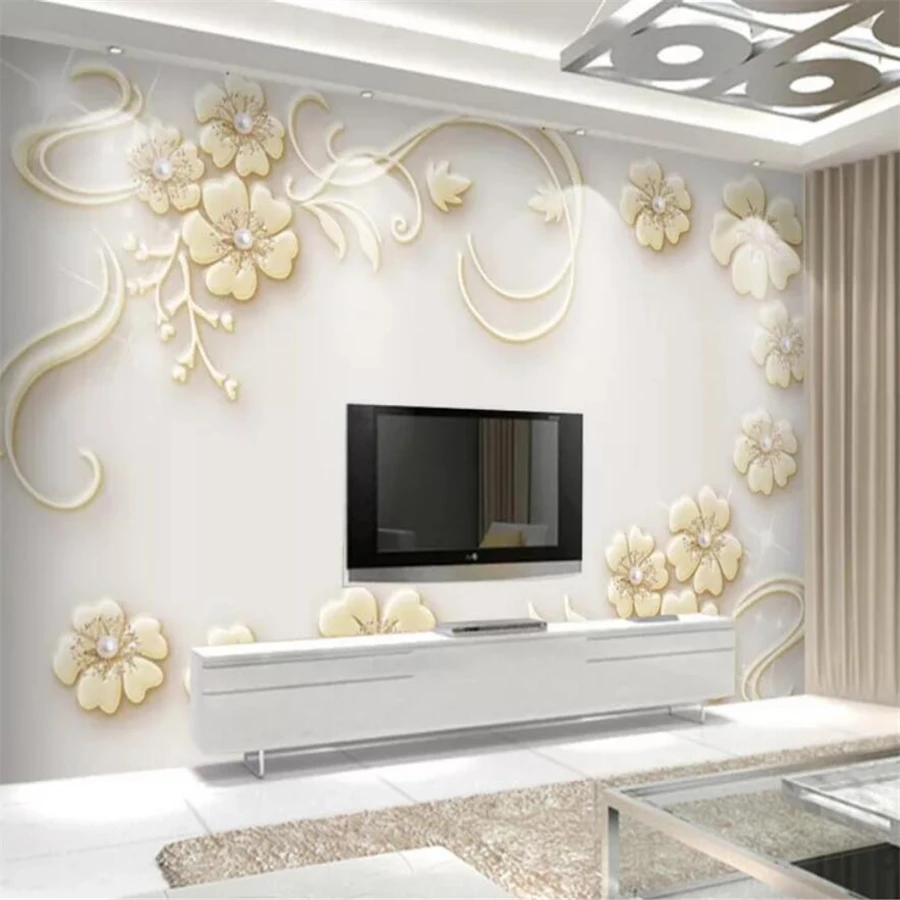 

Custom wallpaper 3d photo murals European dream flower embossed stereo mural TV background wall papers home decor 3d wallpaper