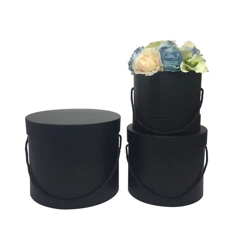 3 Pcs Flowers Box with Lid Candy Chocolate Bucket Flowers Boxes Barrel Gift Packing Box Valentine's Day Wedding Decorations