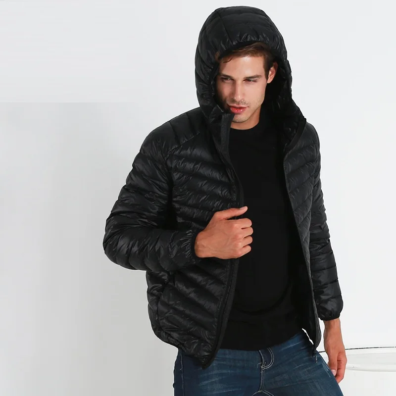 NewBang-jaqueta de pato ultra leve com capuz masculino, casaco quente portátil à prova de vento, parka de penas, marca leve