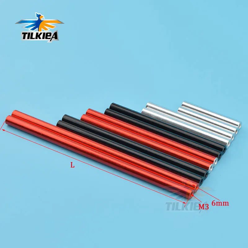 M3 Aluminium Standoff Alloy Tube Column  40/50/60/70/80/90/95/100/110/120/130mm OD 6mm for RC 1:10  DIY Quadcopter Car D90 SCX10