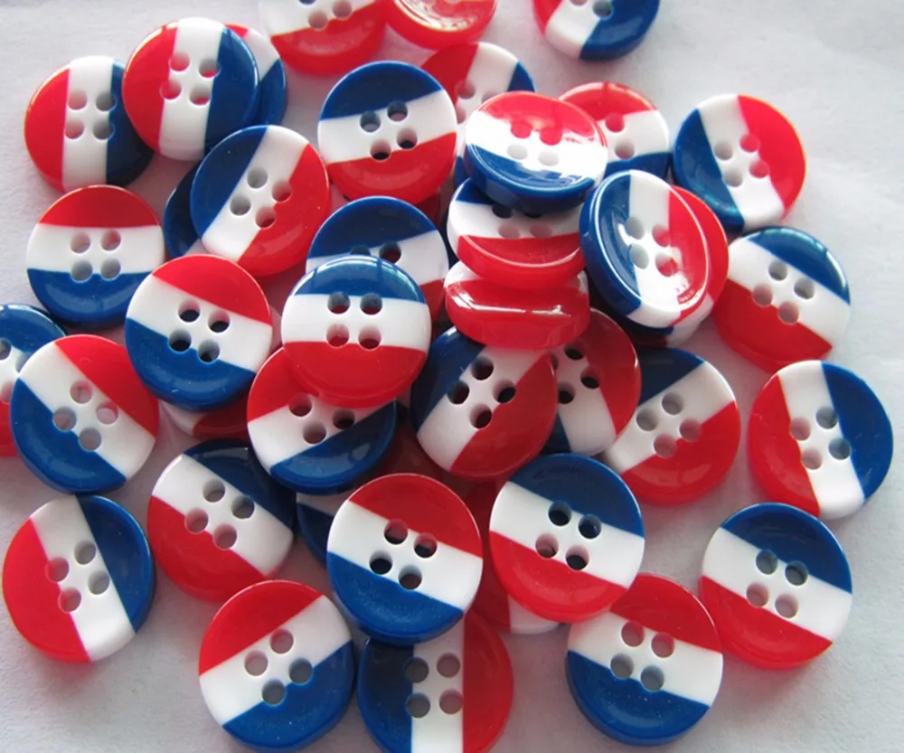 Free shipping shirt button  Netherland flag button three color  4holes blouse button 100pcs