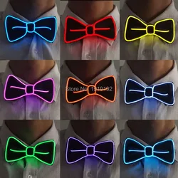 Fashion LED Bow Tie for DJ's Glowing EL  Bow Tie  Men  Bar Club Rave Accessories Glow in the dark Wedding Party  Costume Decor