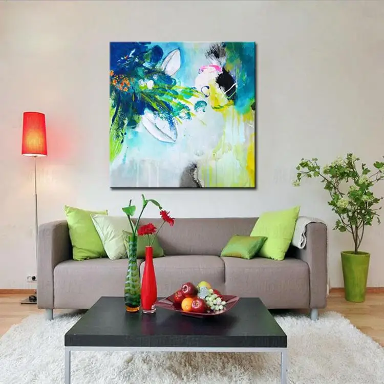 100% Handmade Modern Simple Abstract Color Acrylic Oil Painting on Canvas Home Decoration Wall Art for Bedroom