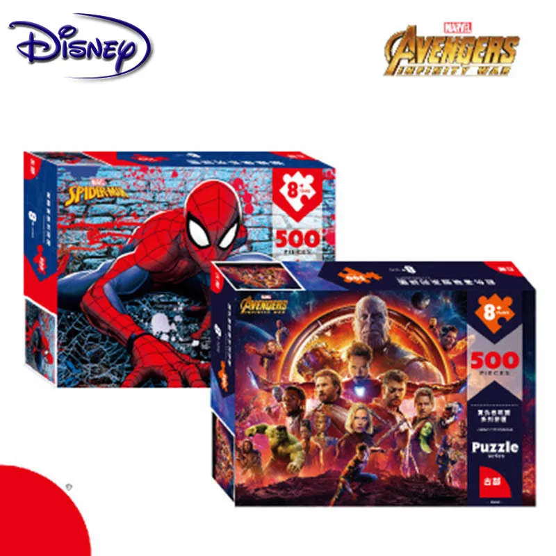 Disney Marvel Toy Puzzle Avengers 500 Pieces Paper Adult Intelligence Box Puzzle Educational Toys Children