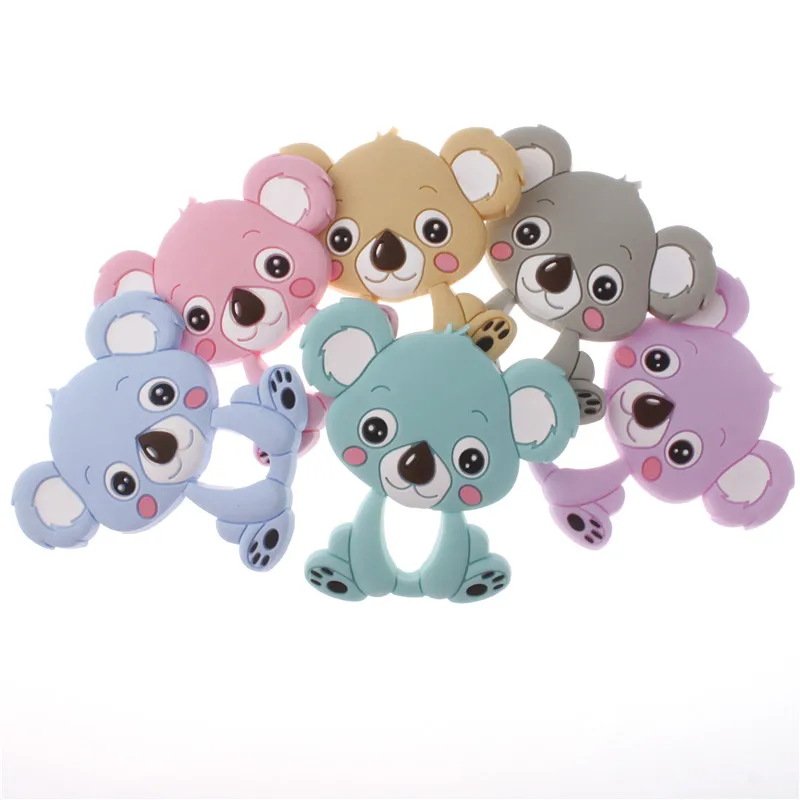 20pc Silicone Teether Pendant Koala Bear Teething Necklace Bpa Free Silicone Baby Pacifier Pendant Diy Nursing Jewelry