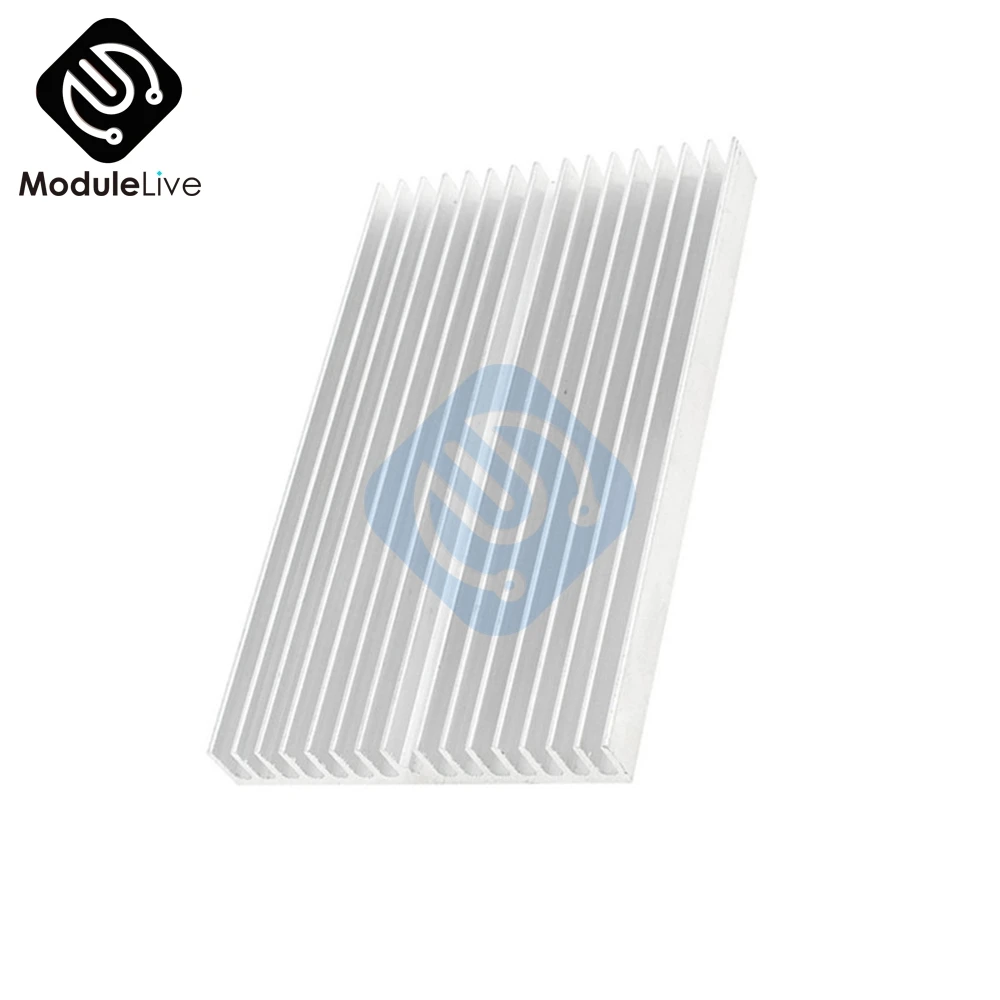 Silber Ton Aluminium Kuehler Kuehlkoerper Heatsink 100 x 60 x 10 mm New