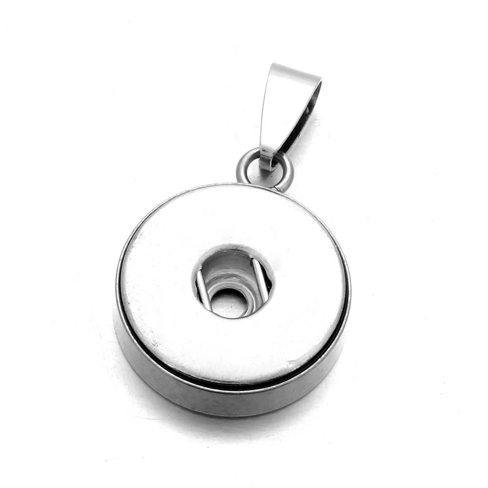 10pcs/lot Wholesale 316L Stainless Steel Snap Buttons Pendant Necklace Fit 12mm 18mm Snap Bracelets Snap Jewelry Accessory