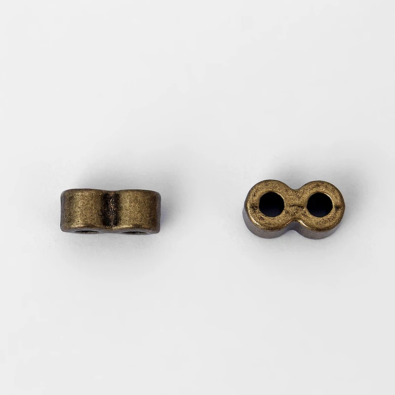 20pcs Antique Bronze Charms Double Hole Slider Beads Spacer For 2mm Round Leather Cord Bracelet Necklace Jewelry Findings
