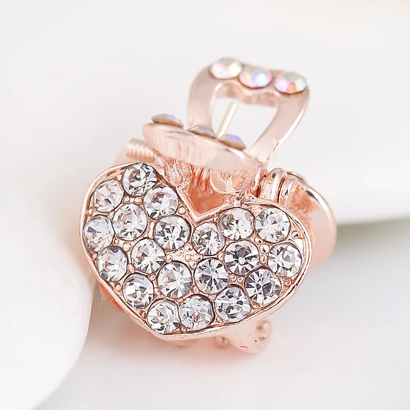 EASYA Small Crystal Heart Ornaments Hairdressing Accessories Jewelry For Women