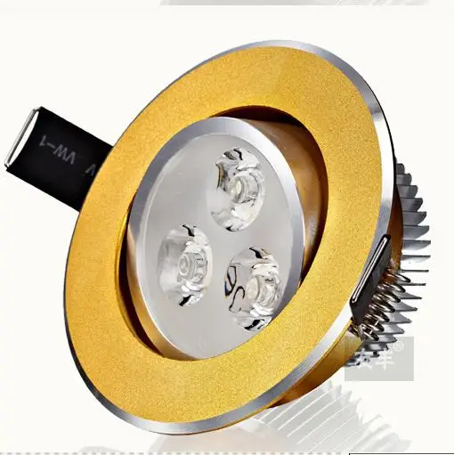 

110V 220V Golden lamp 3W LED Down Light Indoor for Home Living room led Spot Lamp led bulb lamp Lighting