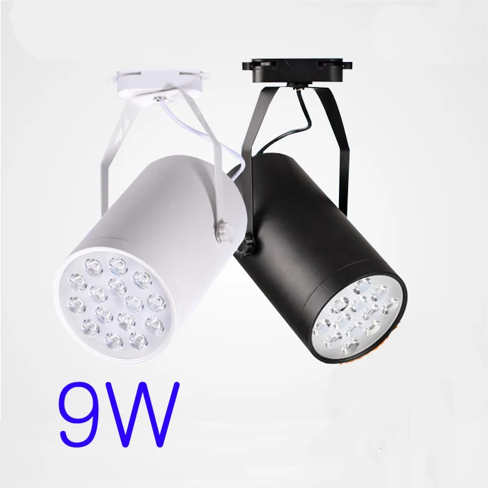 

9W AC90-260V Aluminum Material Led Spot Light With Track White Or Black Body For Store Mall