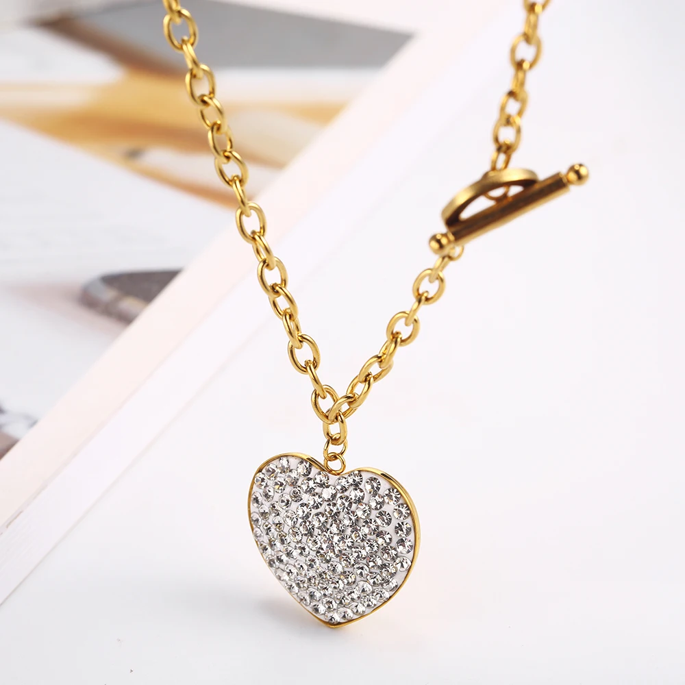 OUFEI Stainless steel Jewelry Woman Set Heart Necklace Earrings Jewelry Set Bohemian Fashion Jewelry Accessories Gifts For Women