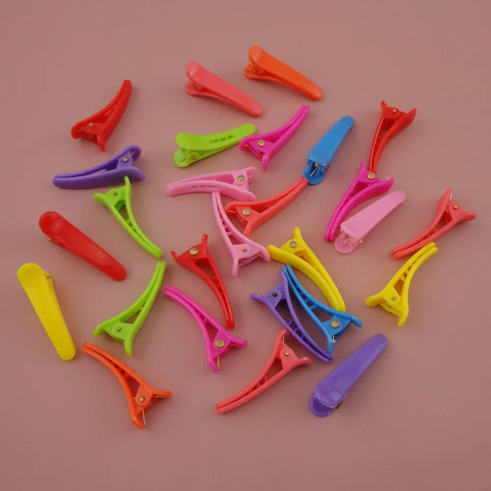 

100PCS 3.6cm Solid Colors Plain Plastic Alligator Clips Sweet Hair Barrettesfor Kids Hair Accessories Hairpins for DIY Boutique