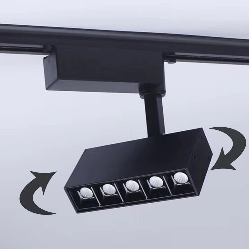 4pcs LED Indoor Track Lighting 5x2W 10x2W LED Track Spotlight Rectangle LED Recessed Ceiling Lamps AC110V 220V Dimmable