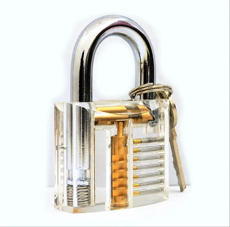 Transparent Visible Design Modern Style Pick Cutaway Mini Practice View Padlock 78x50mm Lock Training Skill For Locksmith