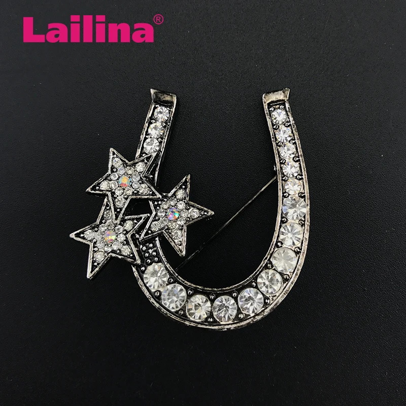 

20pc/lot 1.6'' Free Shipping Hot sale Lucky Stars Good Luck Charm Horseshoe Brooch Pin