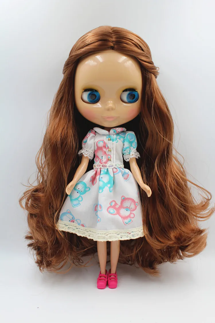 

Blygirl Doll Tan Medium hair Blyth Doll body Fashion can change makeup Fashion doll Wheat skin