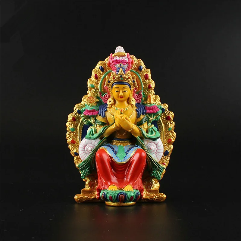 

Opening The Light Maitreya Buddha Figurine Car Furnishing Articles Hand Painted Auspicious Bodhisattva Maitreya Crafts Decor