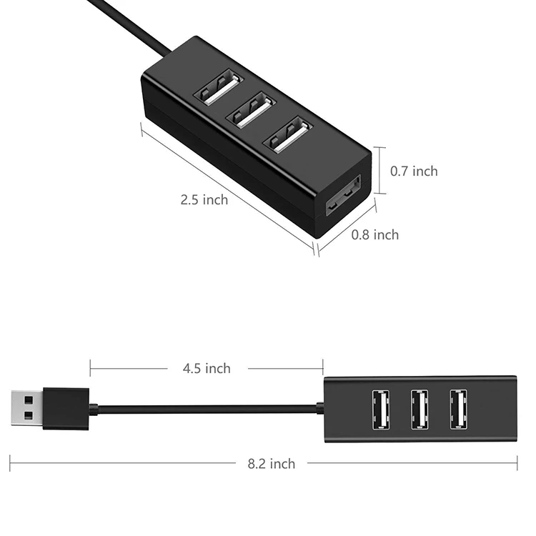 USB 2.0 ، 4 منافذ تمديد ، محور Deconcentrator عالي السرعة ، متعدد التوسيع ، للكمبيوتر ، الماوس ، لوحة مفاتيح الهاتف ، 1 قطعة