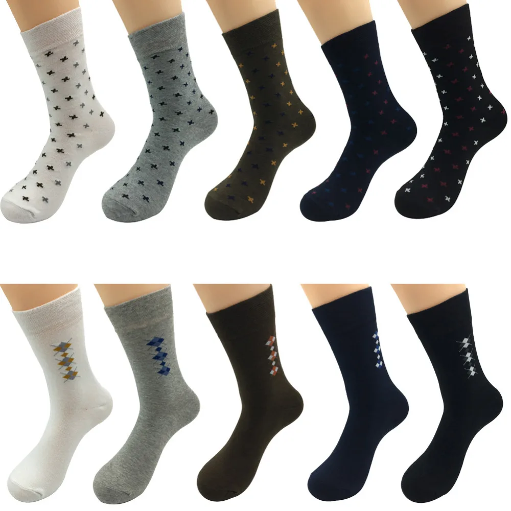 10 Pairs/Lot Dress Socks Men Combed Cotton Casual Crew Socks Male Comfortable Healthy