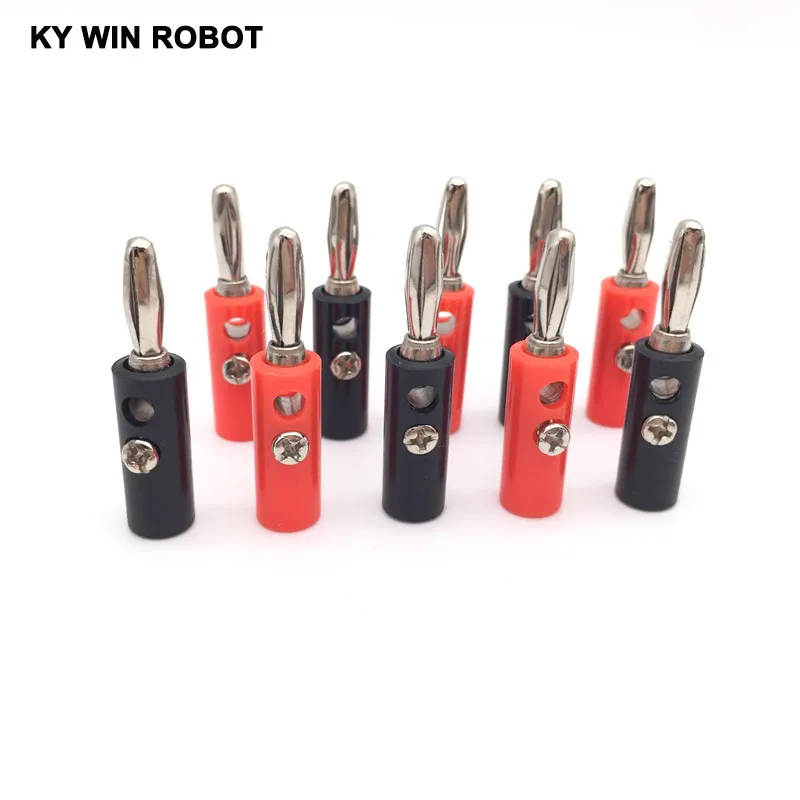 10pcs Audio Speaker Wire Banana Plug Connectors 4mm Adapter Real Cable Entry