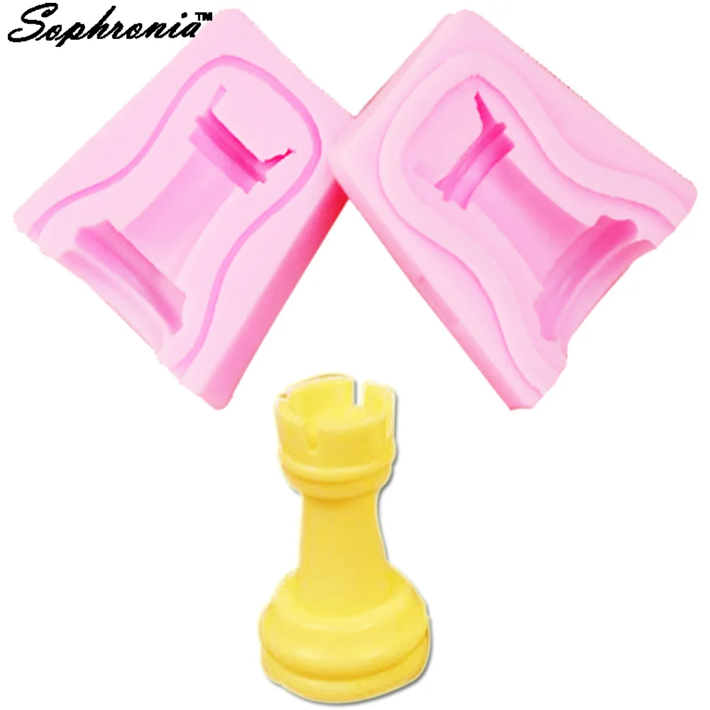 International Chess Rook 1pcs Silicone Mold for UV Resin Gumpaste Surgarcraft Icing Handmade Tool Epoxy Fondant Chocolate C106-5