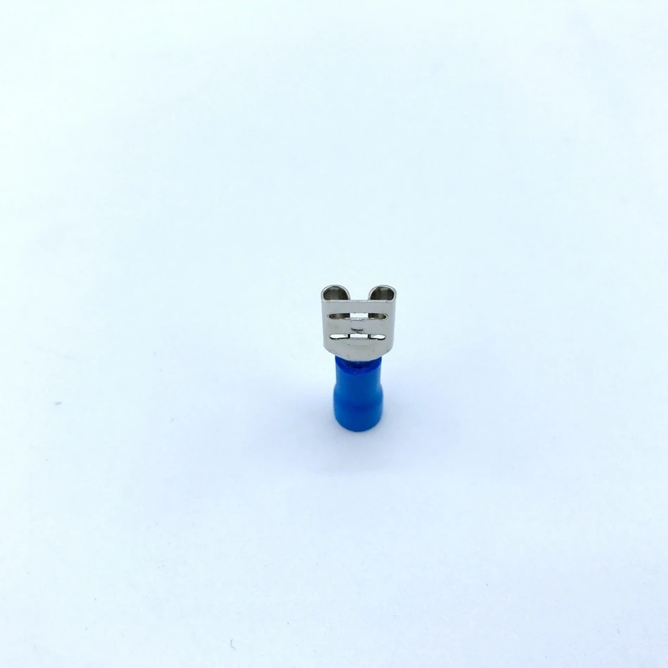 Insulated Female Disconnector FDD2-205 100PCS/Pack Blue Spade Quick Electrical Connector Crimp Wire Terminal AWG Terminator