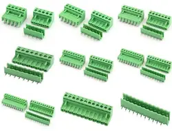 2EDG5.08 2/3/4/5/6/7/8/9/10/12Pin Right Angle Line Terminal Plug Type 300V 15A 5.08mm Pitch Pcb Screw Terminal Block  Resistor