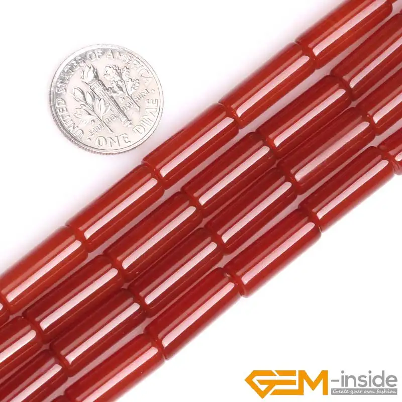 6x16mm Column Tube Natural Stone Beads For Jewelry Making Strand 15\