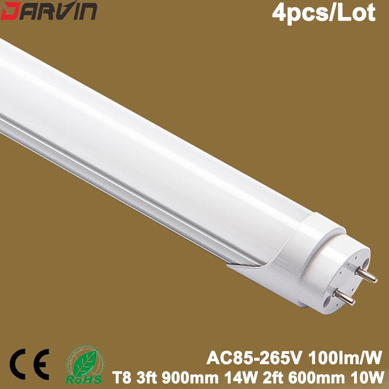 Led Tube Light T8 Tube Lamp 3ft 900mm 14W  2ft 600mm 10W Split Tube Fluorescent Light 110V 220V Led Manufacture price 4 pcs/Lot