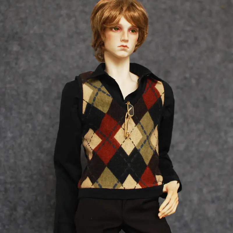 BJD Waistcoat England Check Outfits Top Clothing For Male  1/3 60cm  24