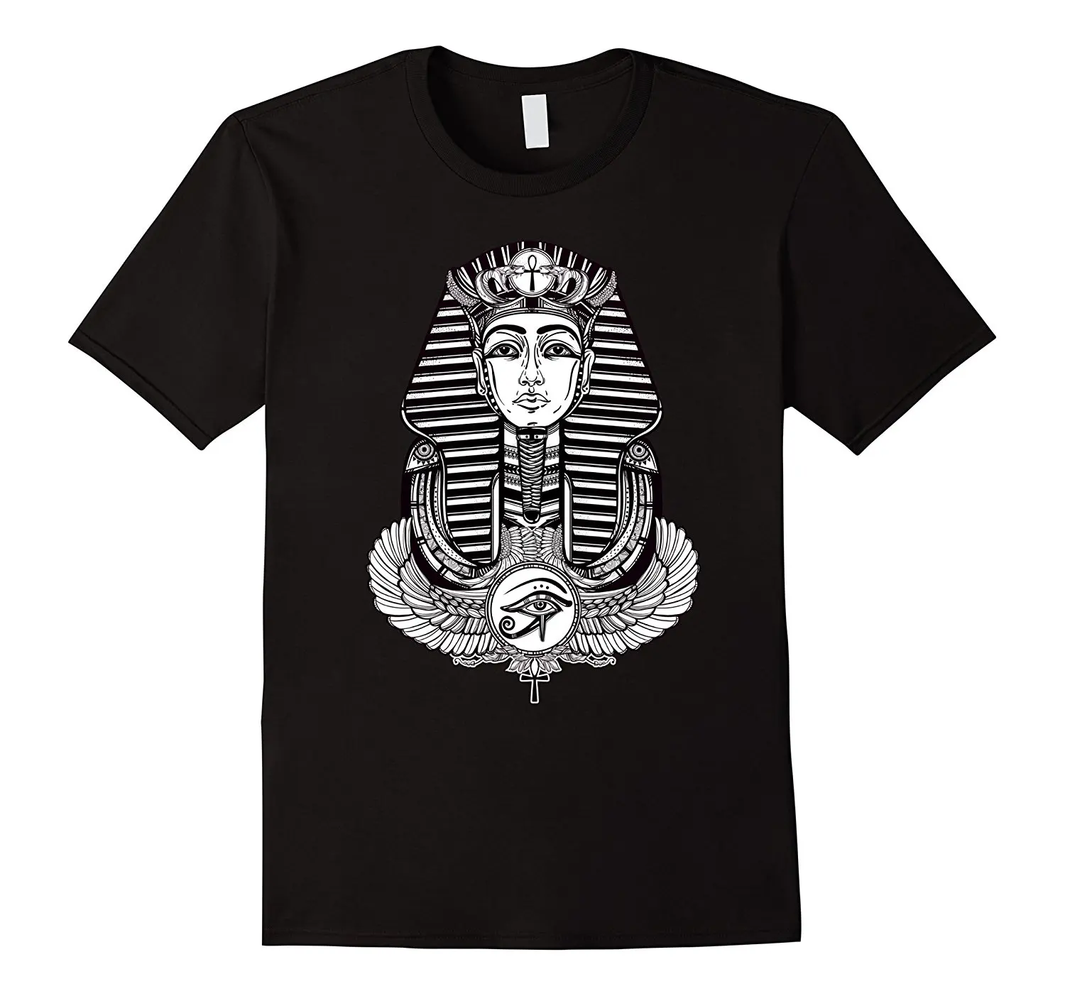 2019 Brand New Clothing Men Fashion Man Cotton Clothing Egyptian Pharaoh with Winged Ankh Tshirt - God of Pyramids Movie T-Shirt