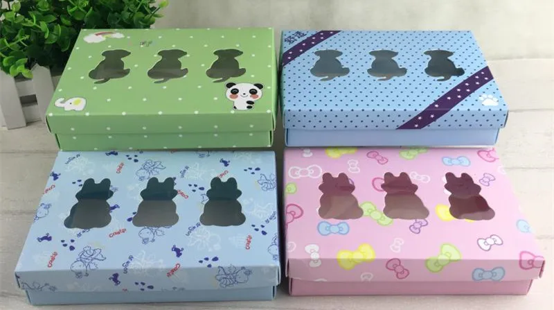 17.5*11.5*4cm Window Color Paper Box Party Gift Paper Box Handmade Packaging Boxes 100pcs\lot Free shipping