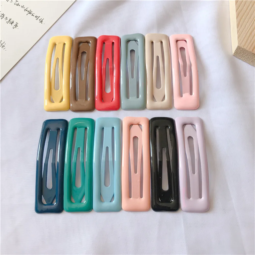 Color Square Candy Hair Clips Alloy Girl Hairpin Summer Cartoon Hairclips BB Clip Fashion Solid color Hair Accessories