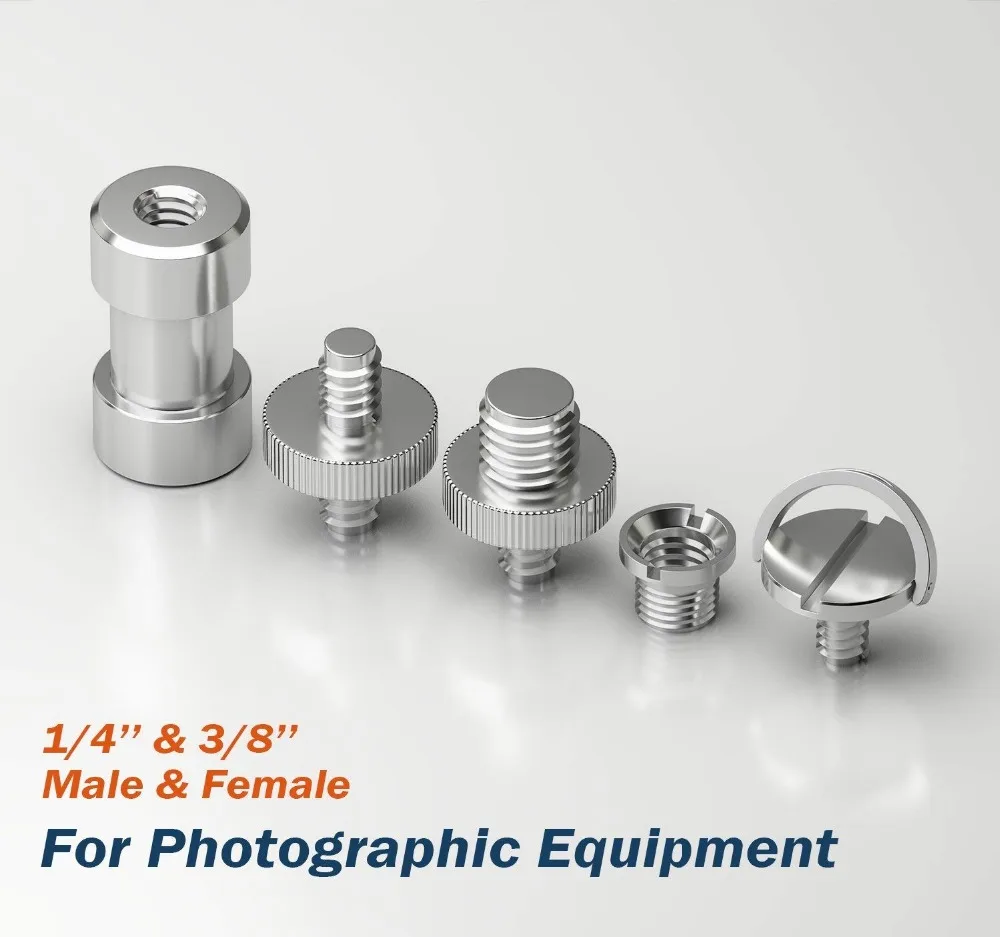 كاميرا المسمار ، 22 قطعة ترايبود المسمار محول تحويل حلقة المسمار حزمة (1/4 الذكور إلى 1/4 الذكور ، 1/4 الذكور إلى 3/8 الذكور ، 1/4 الإناث إلى 3/8