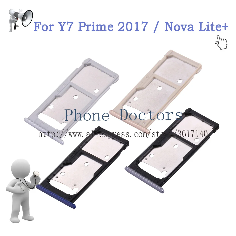 Para huawei y7 2017/y7 prime 2017/nova lite + TRT-TL00 bandeja de cartão sim suporte para cartão micro sd slot adaptador de peças de cartão sim