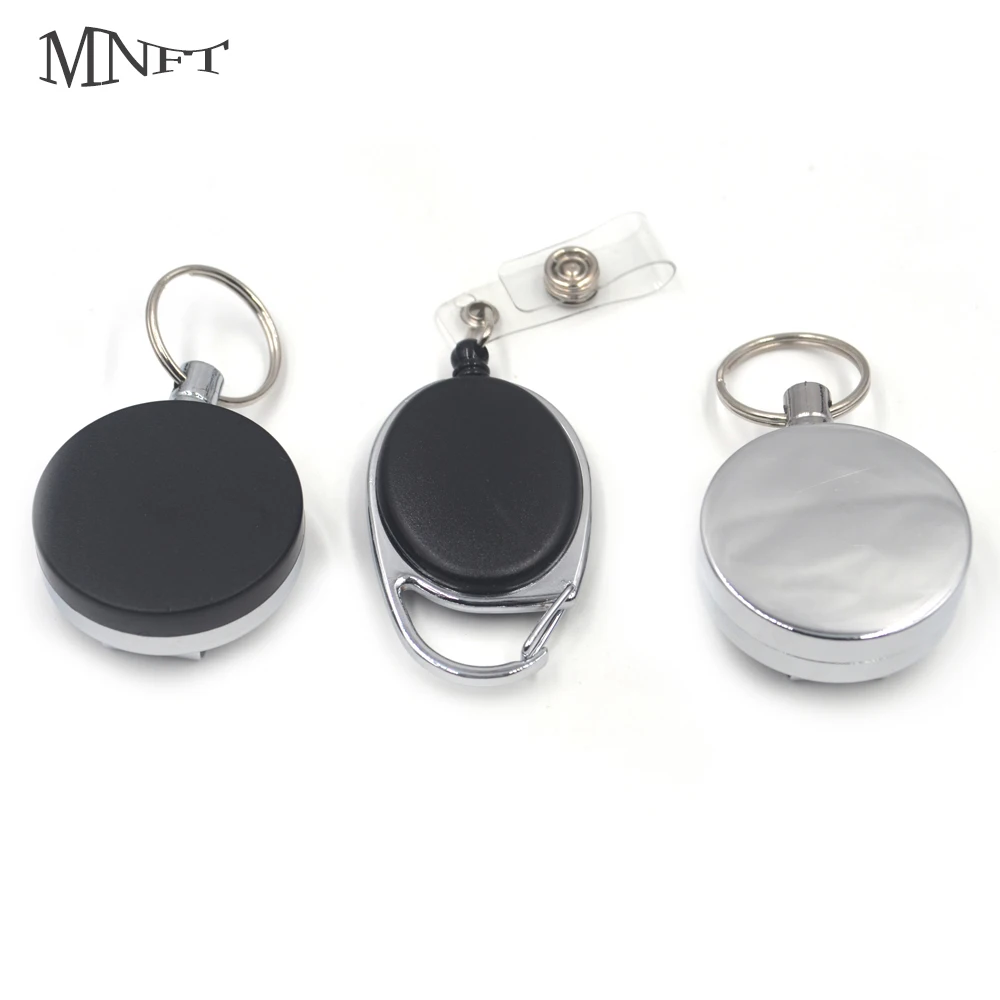 MNFT 2Pcs Fly Fishing Zinger Retractor Retractable Key Chain Reel for Badge Holder Fishing Gear Tackle Accessories