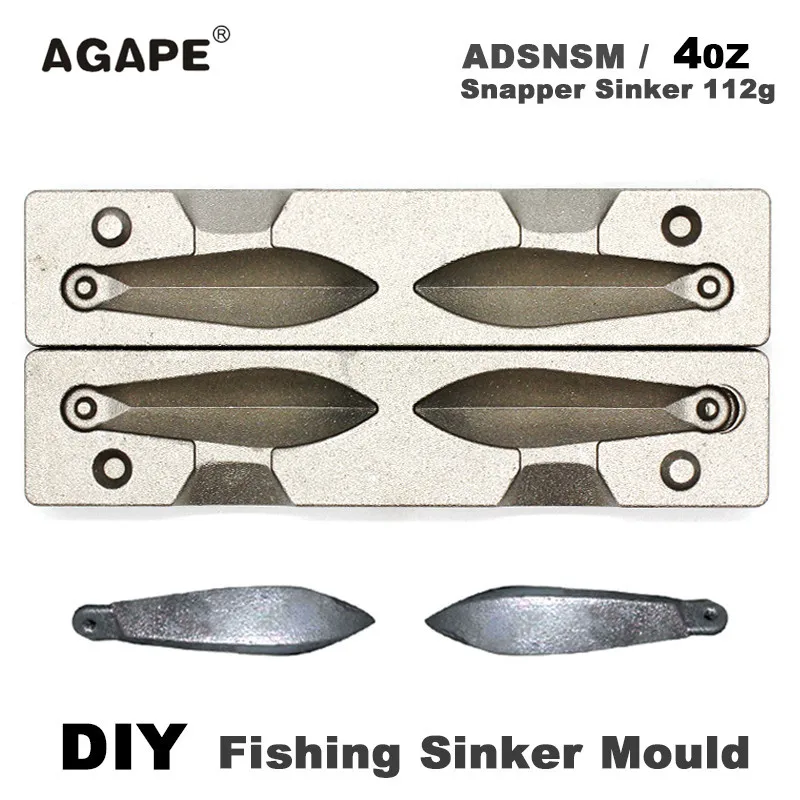 Agape Fishing Snapper Sinker Stampo, Carpa fai da te, Accessori per la pesca, Snapper Sinker, 112G, 2 cavità, Matrimonio, Wyprzed, ADSNSM, 4