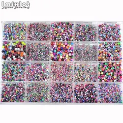 45/80/85/90/105Pcs Mix Styles Stainless Steel Tongue Eyebrow Belly Nose Ring Ear Cartilage Tragus Body Piercing Jewellery