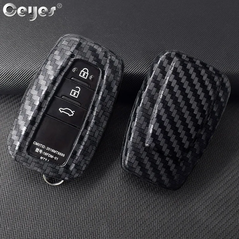 Ceyes Car Styling Accessories Smart Key Buttons Fob 3 Remotes Cover Case For Toyota Corolla Camry Prius Prado For Rav4 C HR 2018