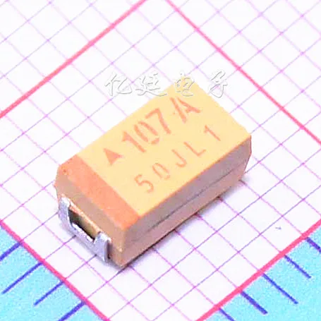 

50 шт. патч танталовый конденсатор 107A 10V 100 УФ-типа C 6032 10% воздуховод емкостный желтый фотоэлемент