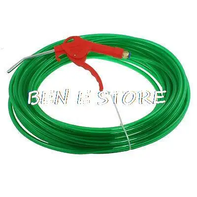 

5mm x 8mm x 2m Polyurethane Tube Pneumatic PU Hose Clear Green w Air Blow Gun