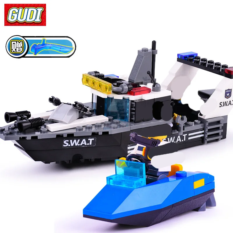 GUDI Blocks SWAT Command Center 566pcs Mini Bricks Assemble Building Blocks Set Toys For Children Gifts