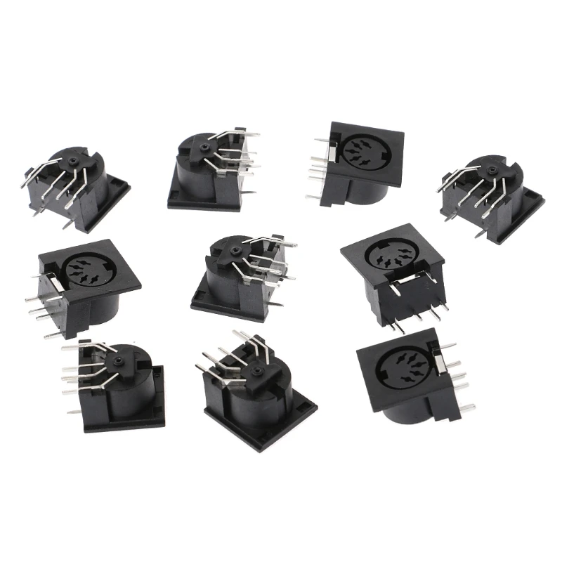 10 Pcs/Set PCB Panel Mount Female Connector DIN5 DIN 5-Pin Jack DS-5-01 MIDI *dls*