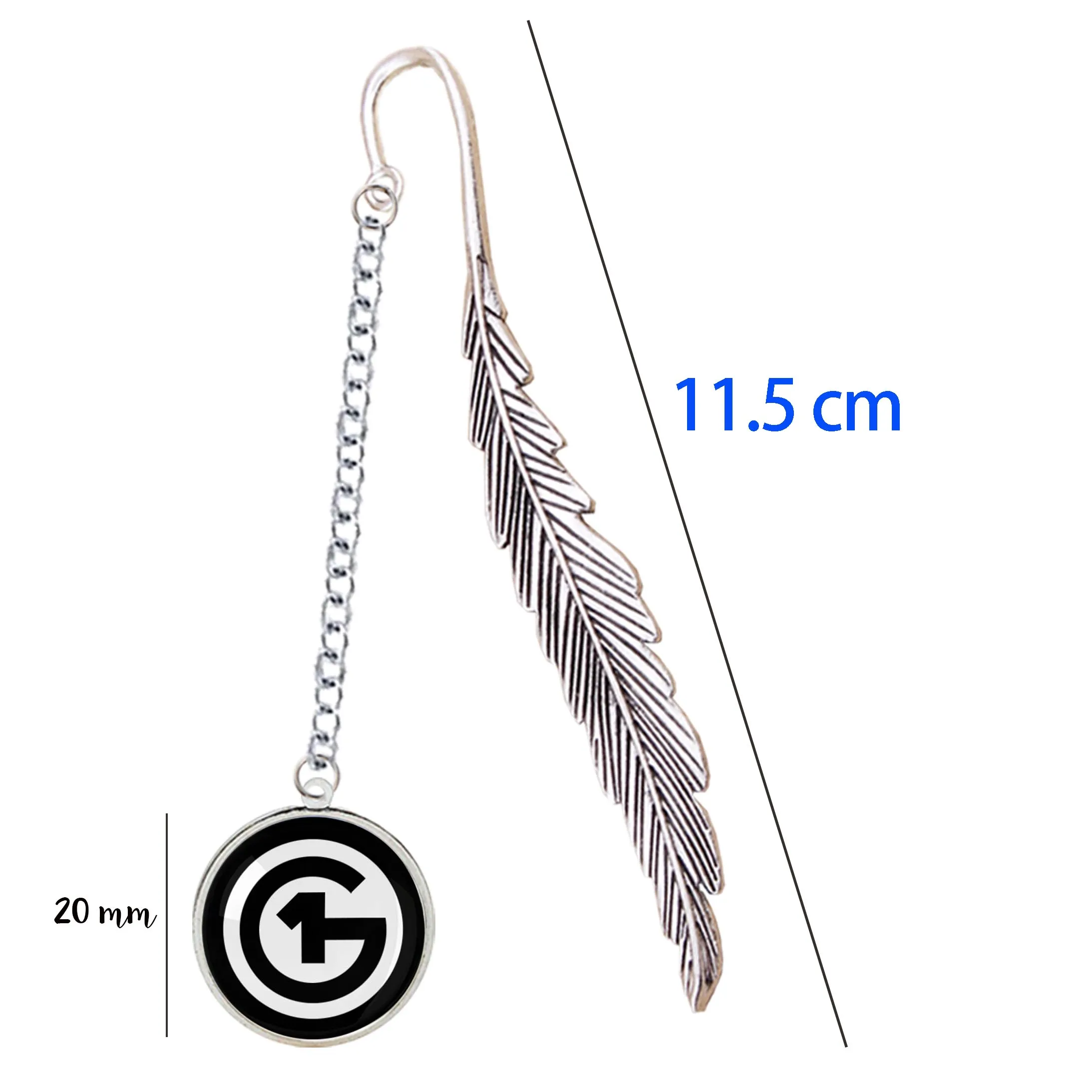 

O1G Hungary Metal Bookmark LOGO Badge Pendant Feather Pin Binder Index Divider For Fans Reading Book Marque Page Mate Marker