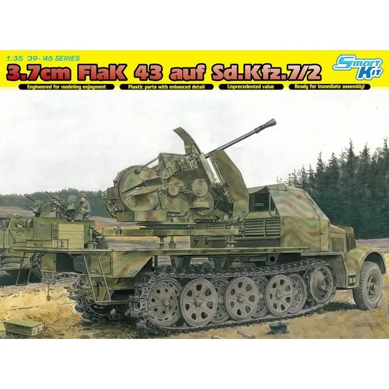 드래곤 6553 1/35 3.7cm FlaK 43 auf Sd.Kfz.7/2-스케일 모델 키트