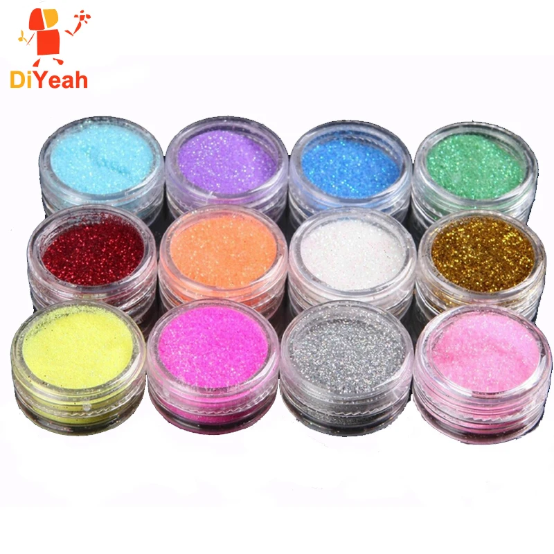 12 colori/lotto Glitter Tattoo Body Glitter Powder Shimmer Glitter tatuaggi polvere colori Nail Art acrilico Glitter polvere decorazione